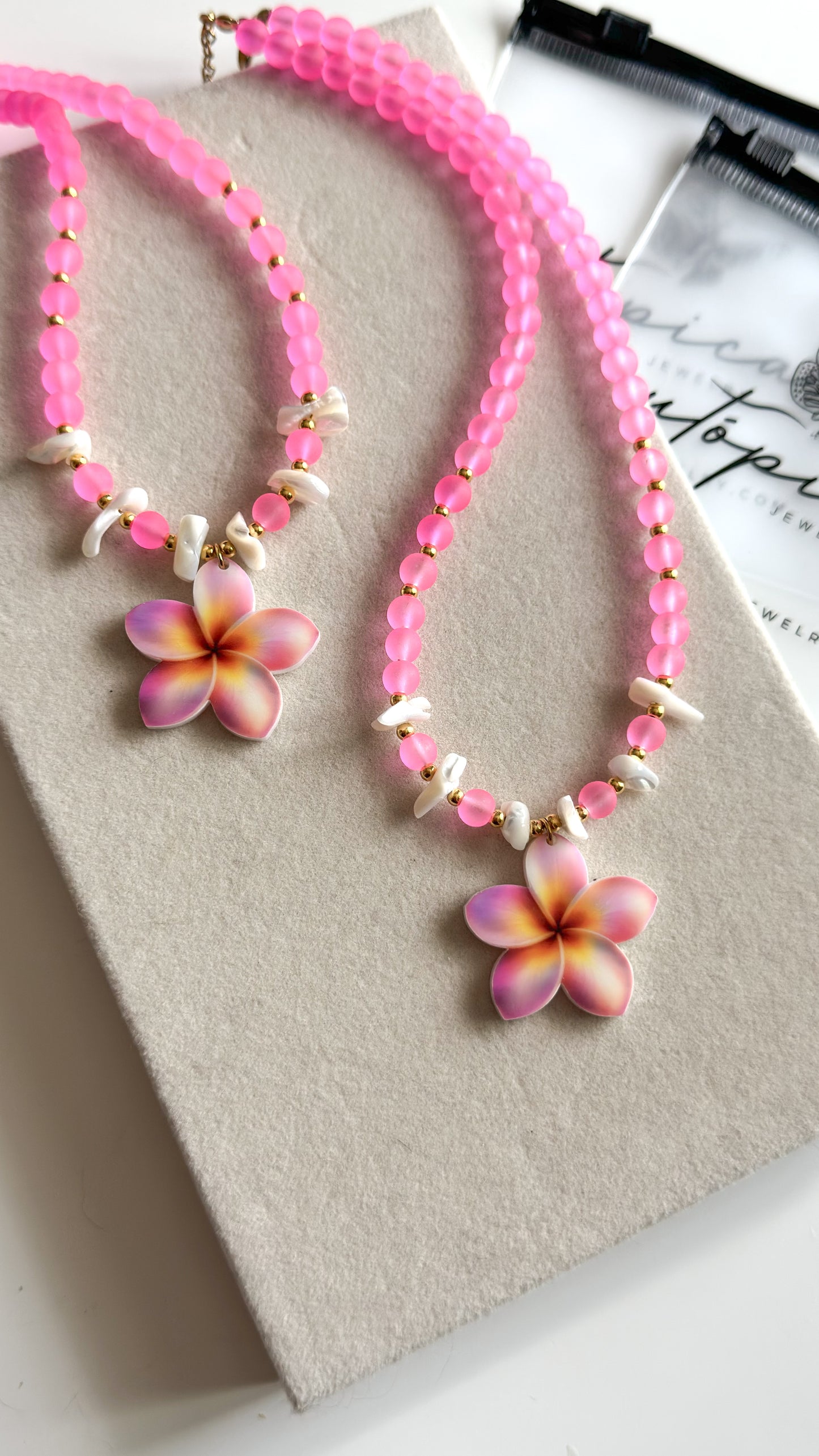 Pink Hibiscus Necklace