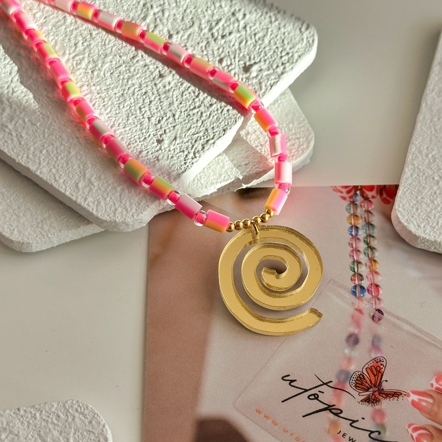 Pinky Spiral Necklace