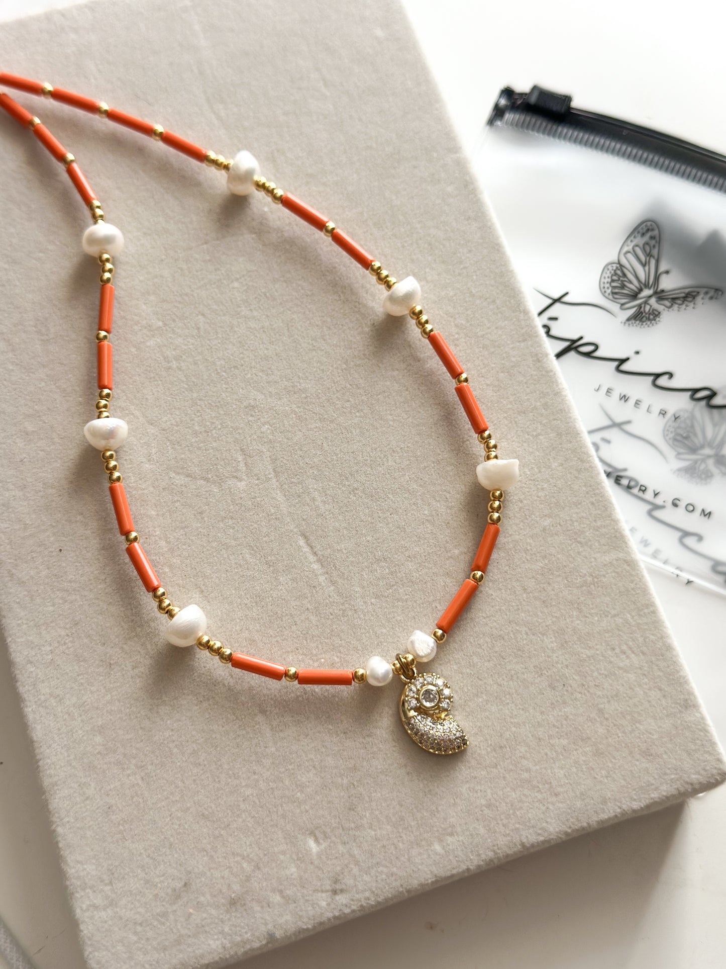 Orange Seasnail Necklace