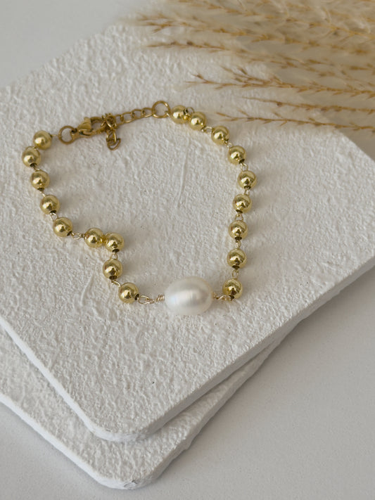 Ball Chain Pearl Bracelet