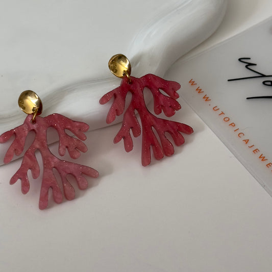 Coral Red Earrings