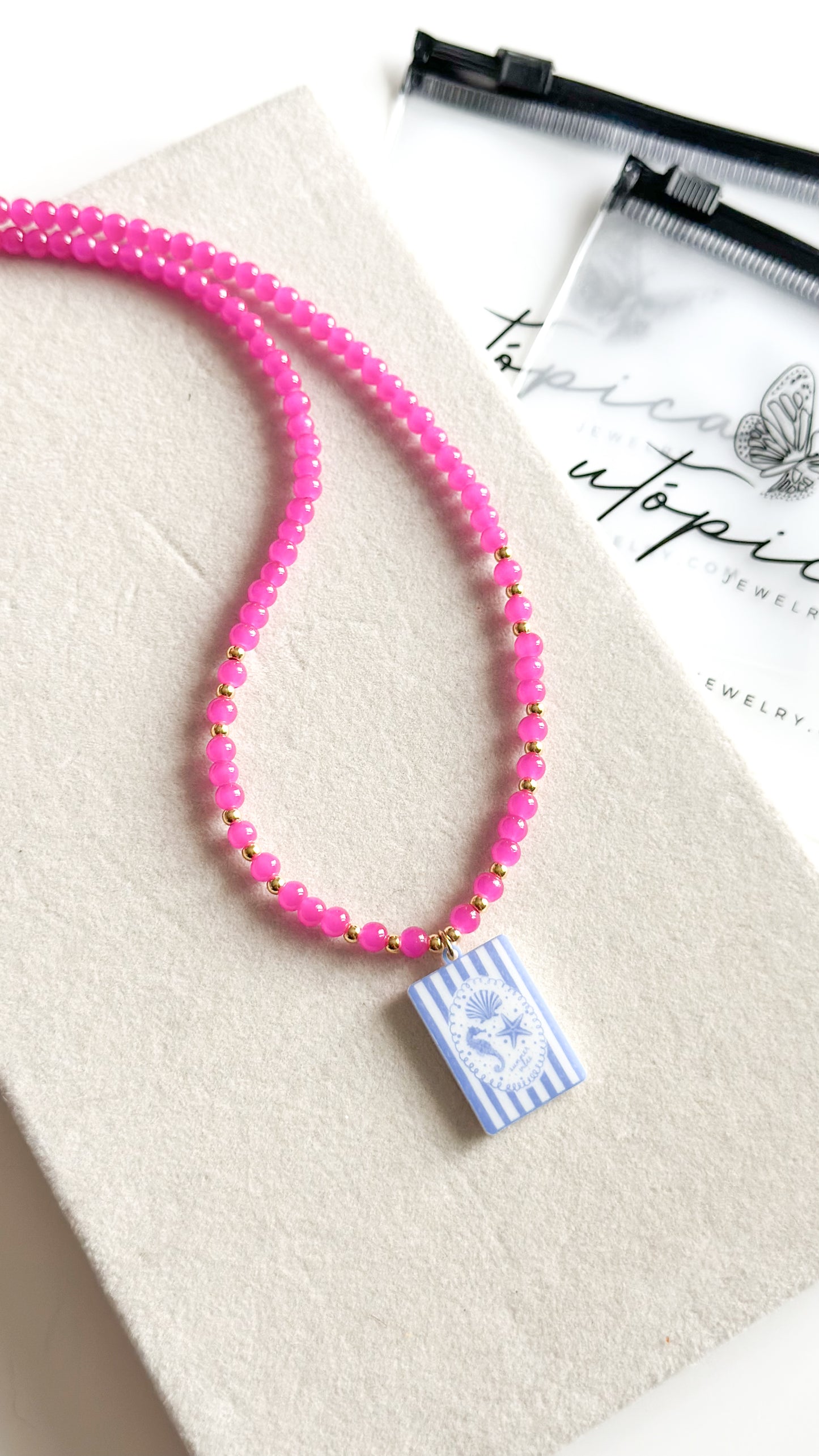 Deep Pink Sea Necklace