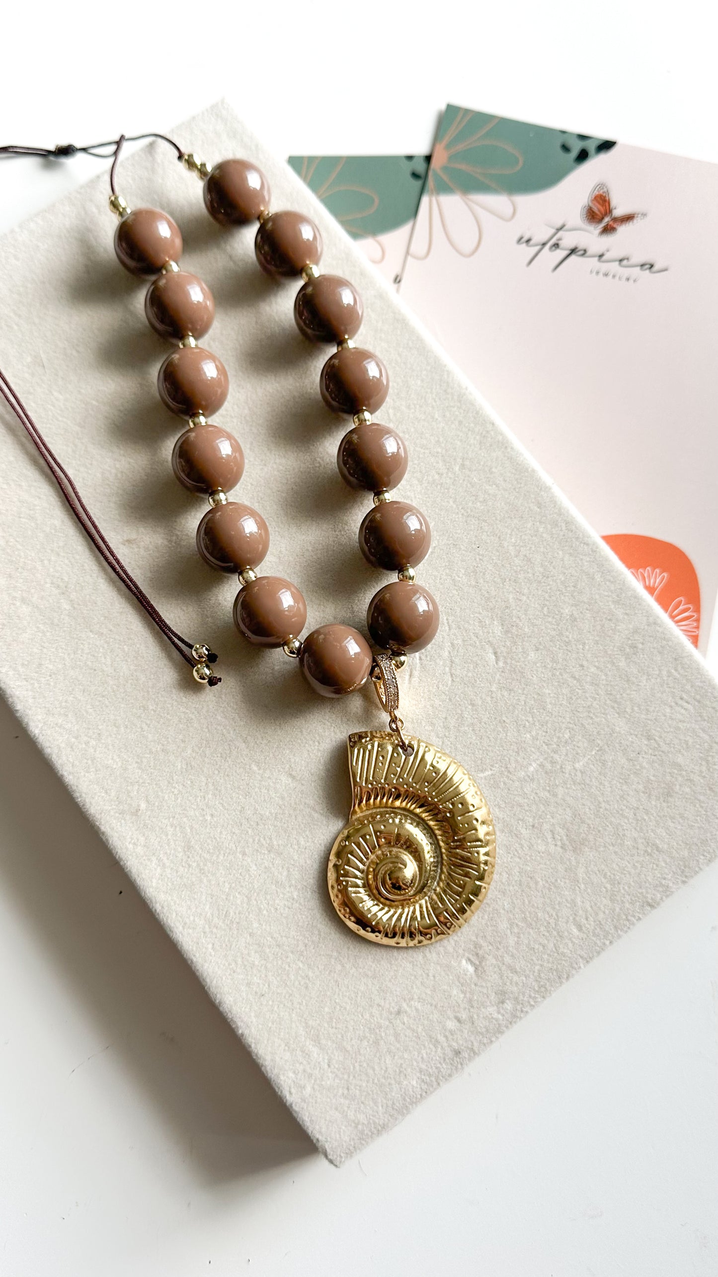 Mocha Snail Necklace