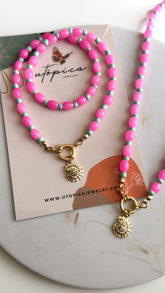 Coralia Pink Necklace