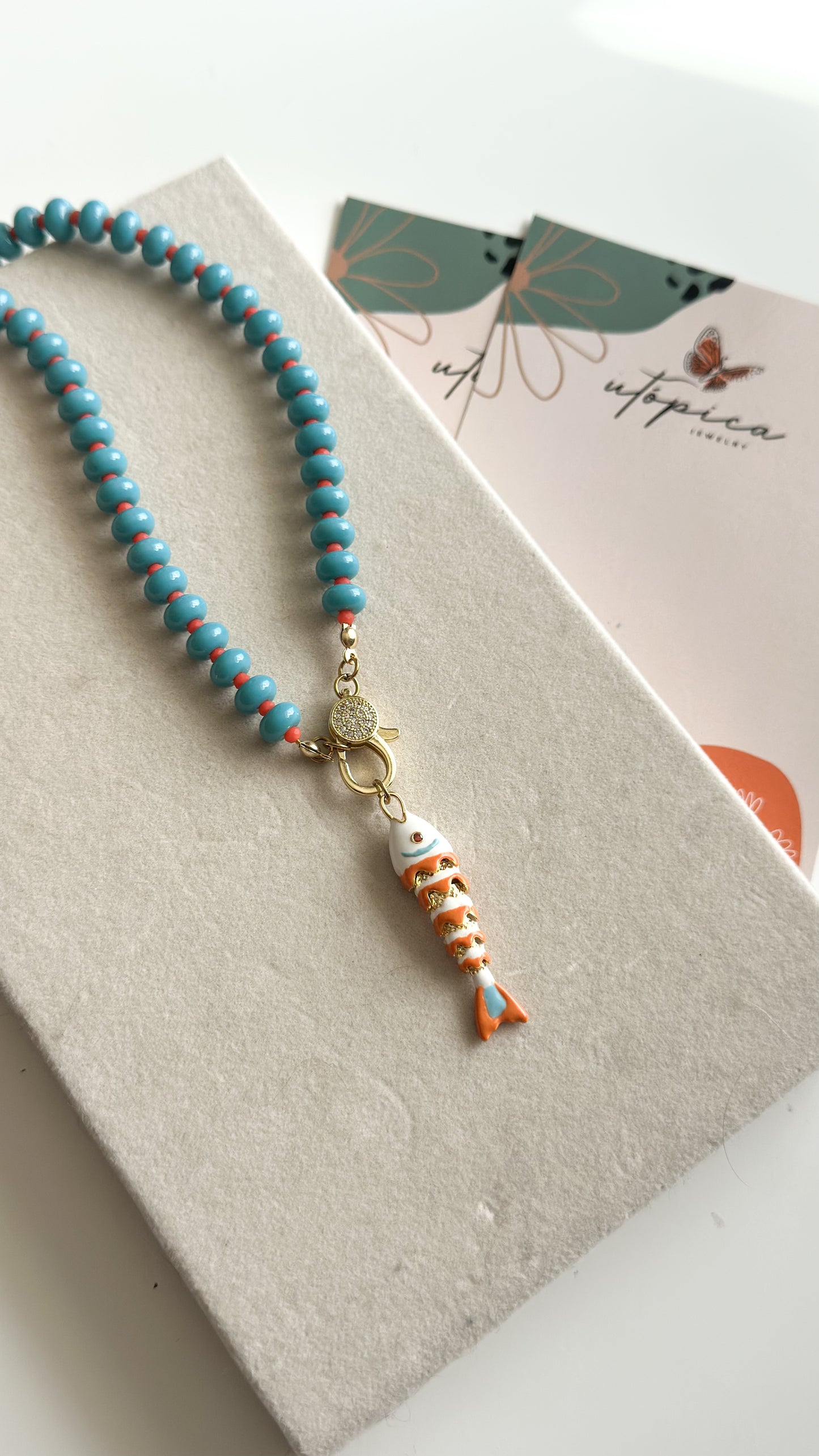 Orange Koi Necklace
