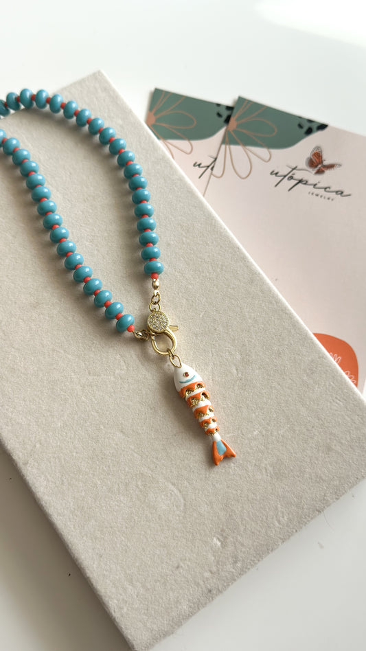 Orange Koi Necklace
