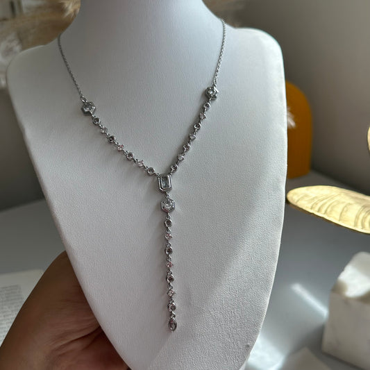 Eve Lariat Silver Necklace