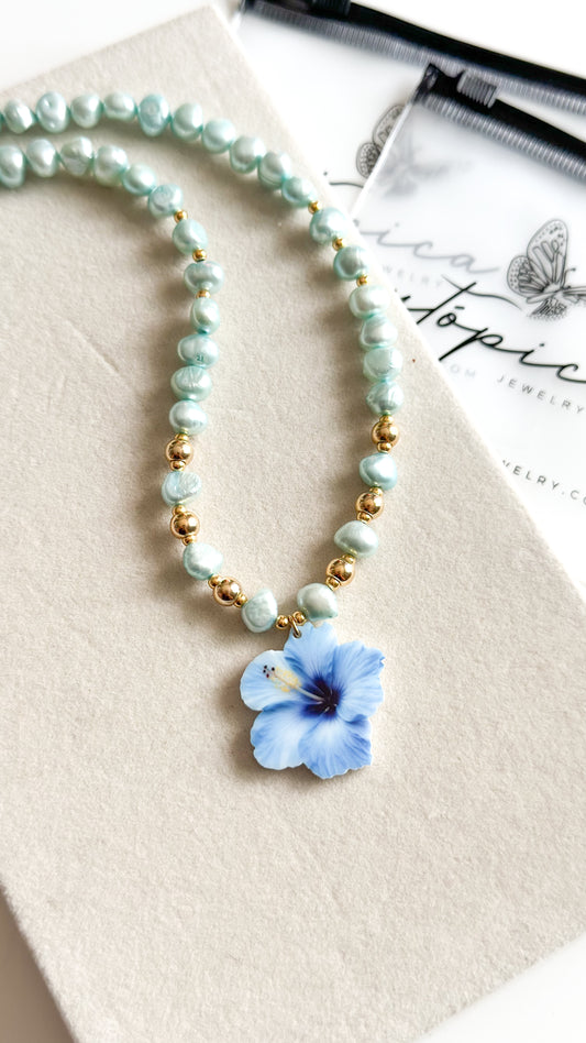 Blue Maga Pearled Necklace