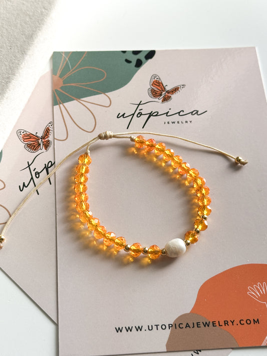 Orange Beaded Bracelet