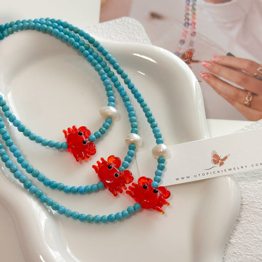 Crabby Turquoise Necklace