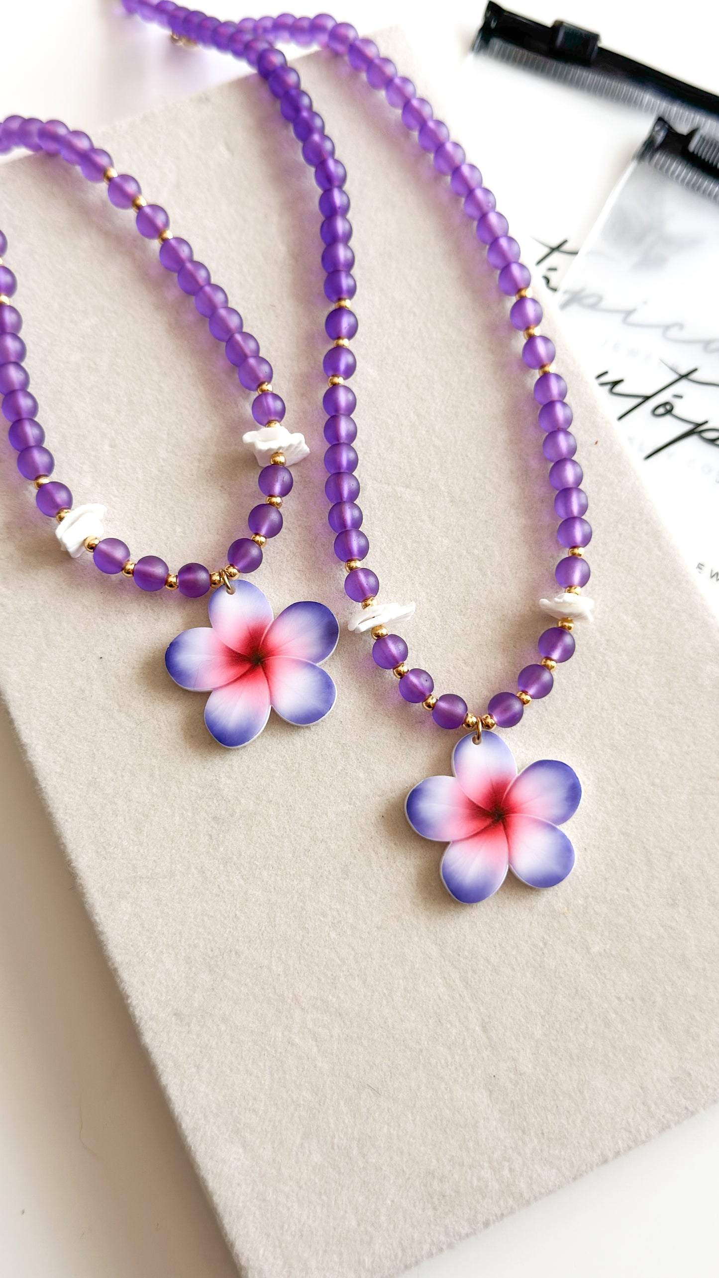 Laylah Purple Beaded Necklace